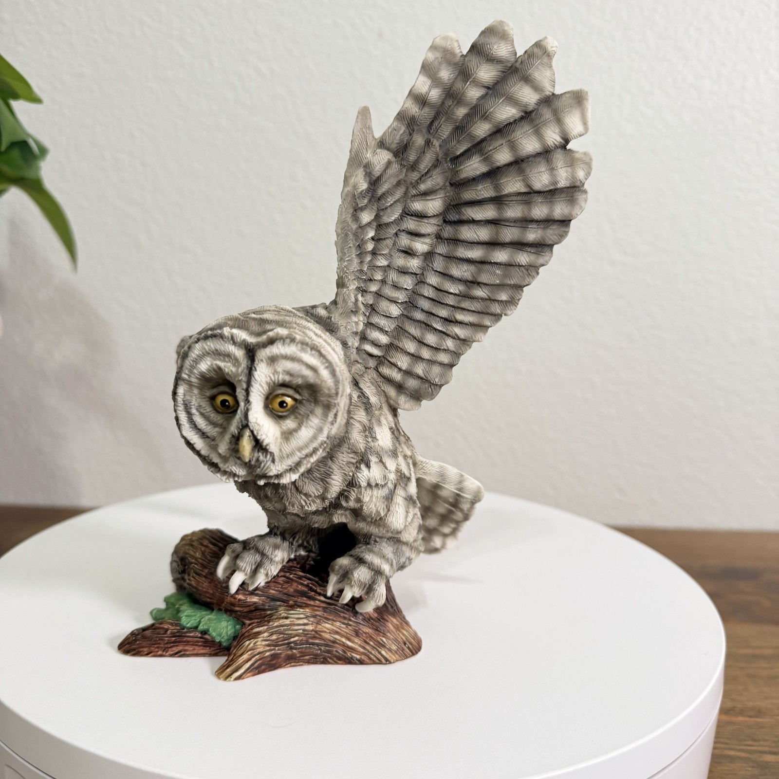 Hamilton Collection Barred Gray Owl Sculpture Figurine 1995 Vintage
