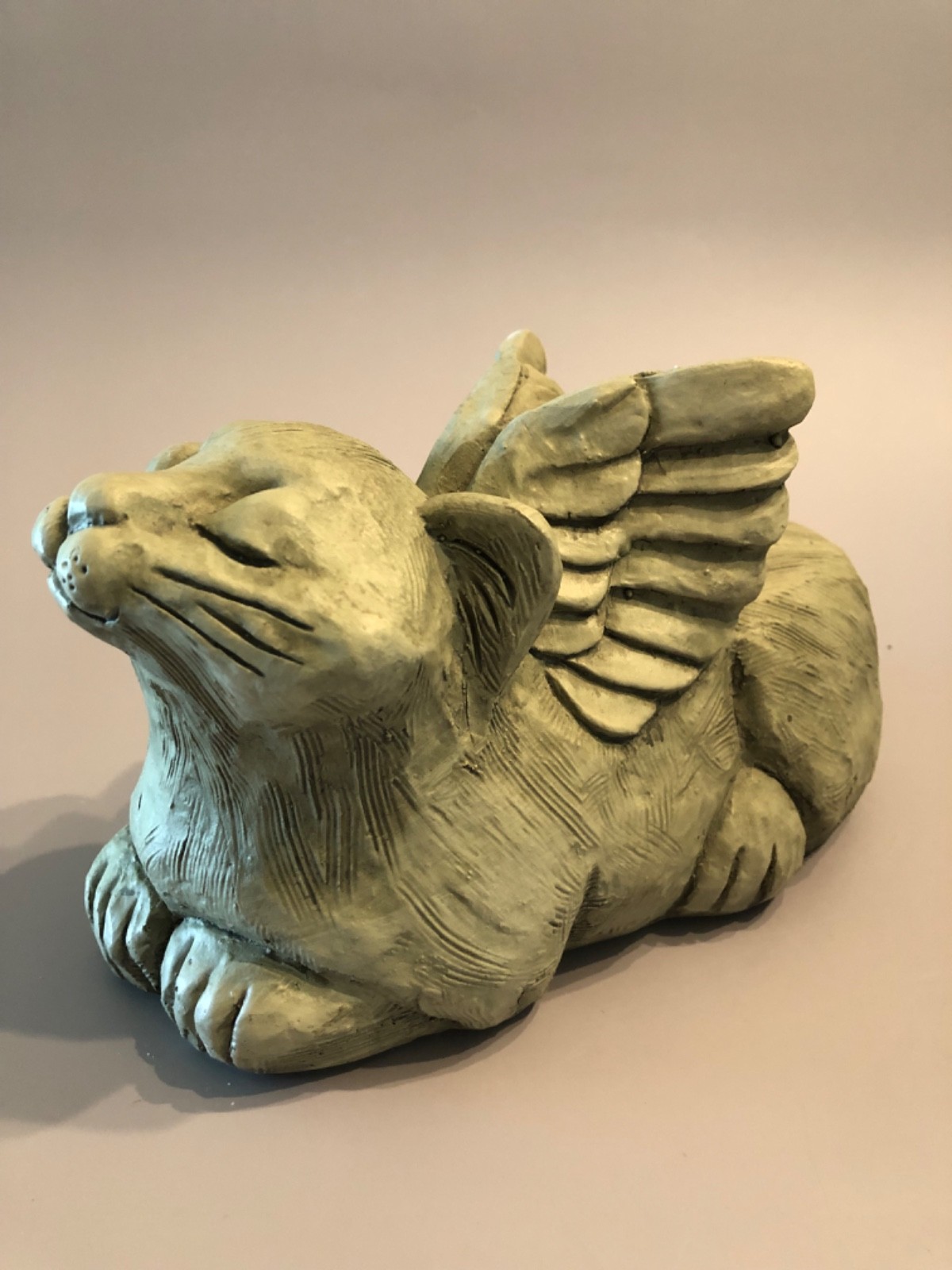 ANGEL CAT W/ Wings Memorial Indoor Outdoor Figurine-Stone Bunny