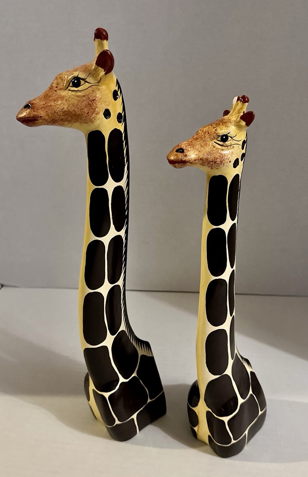 Vintage Pair Of Ceramic Giraffe Figurines 14.5” & 16.5”