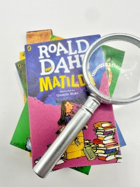 Mini Book Stack Trinket with ZURU Mini Brands Roald Dahl Titles