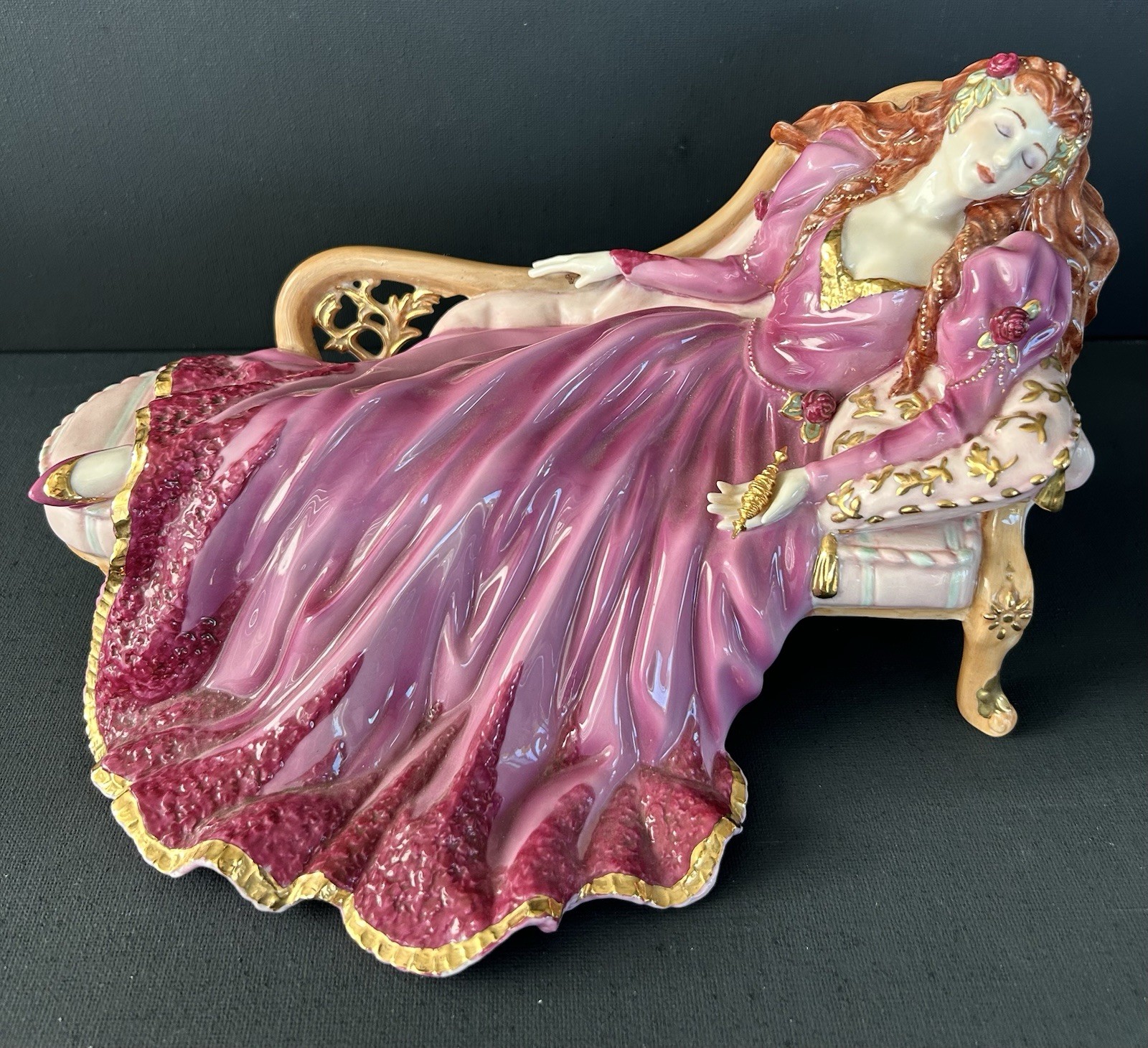 Vintage Franklin Mint Gerda Neaubacher Sleeping Beauty Fine Porcelain Figurine