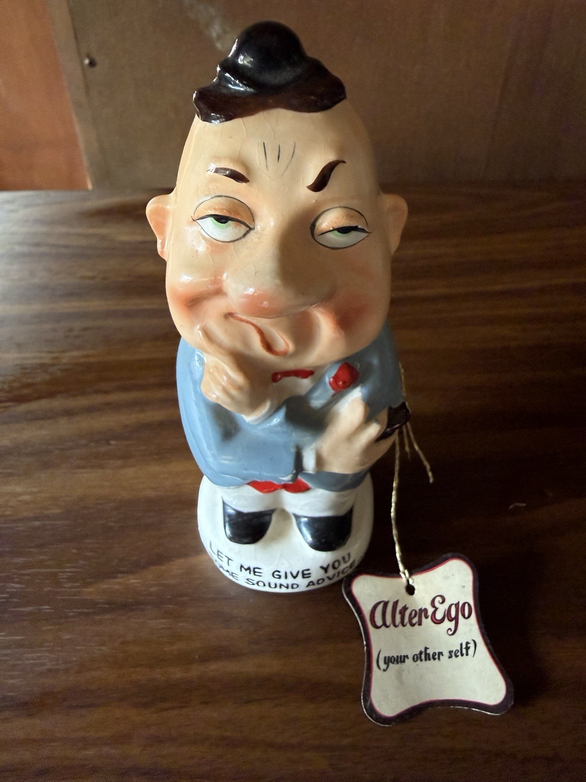 Alter Ego Character Ceramic Figurine, Hand Painted Multicolor w/ Hang Tag 1970s