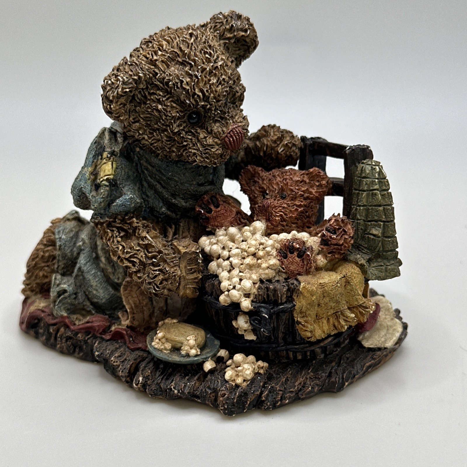 Annie & Rusty Bath Time Figurine 4x 3.5″ by Ganz – 1995 Bears
