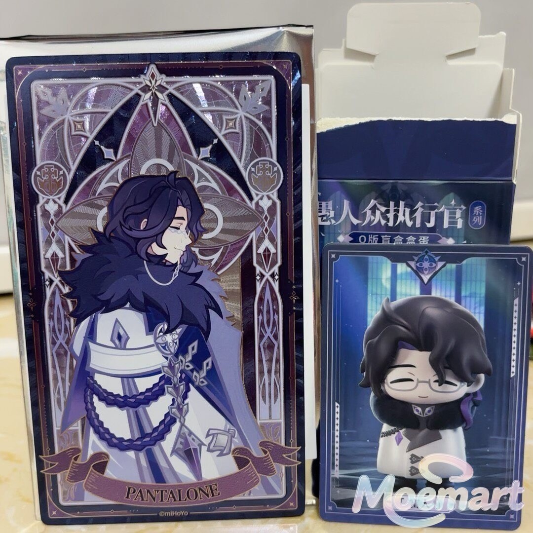 Official Genshin Impact Fatui Pantalone PVC Figure Acrylic Stand Badge Card Set