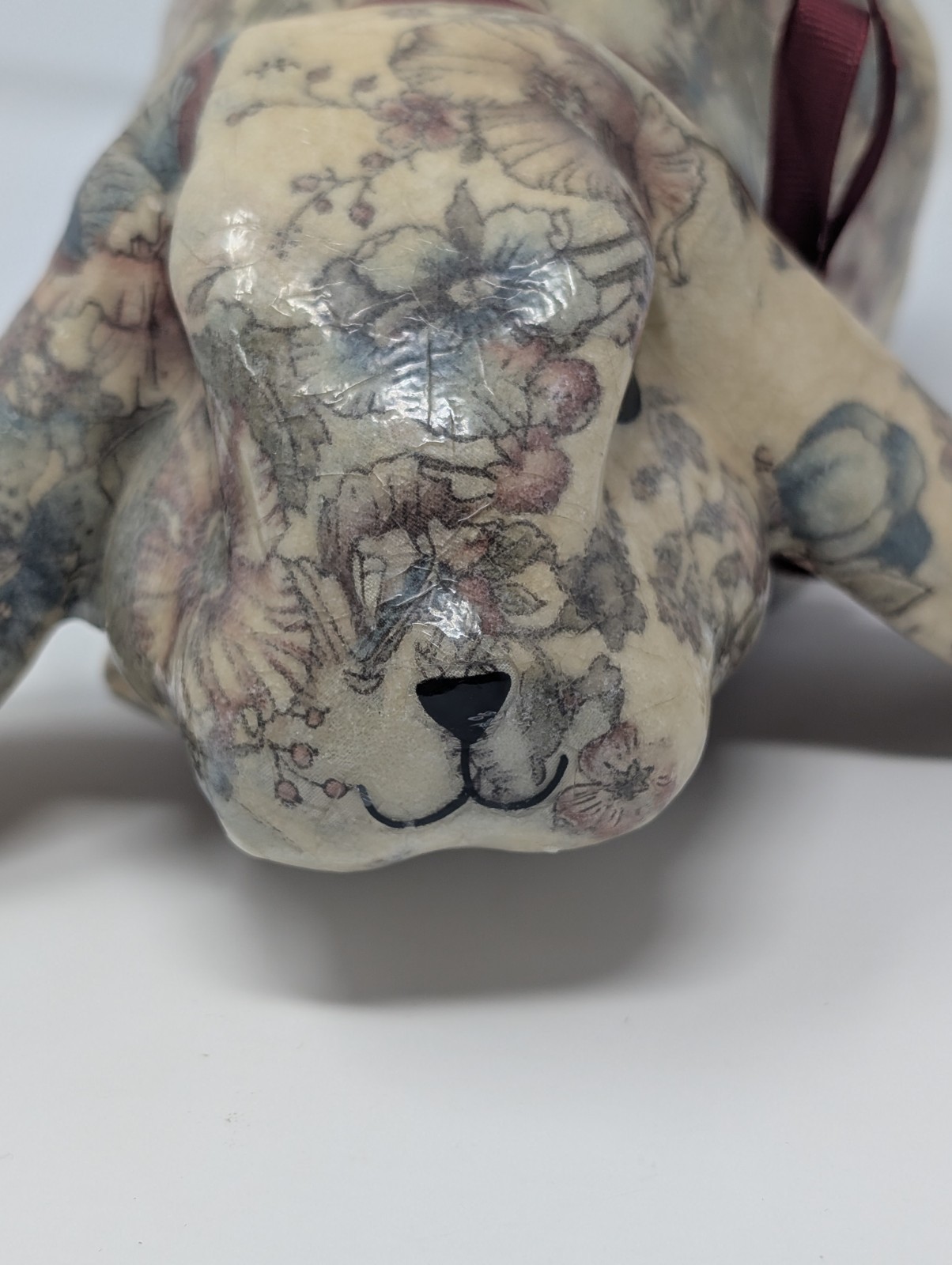 Joan Baker Designs Plaster Patchwork Bunny Decoupage Cottage Core