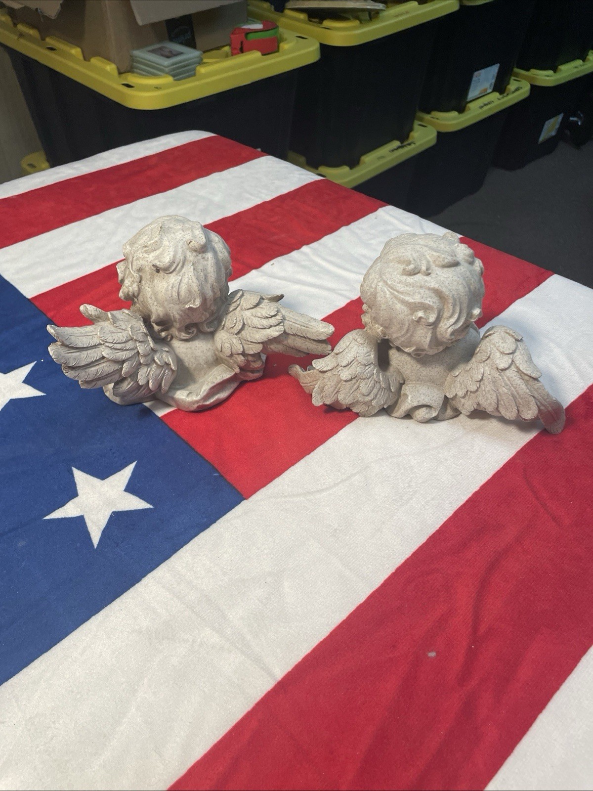 Lot Of 2 Resin Baby Angels Sitting Cherubs 5 Inches A++