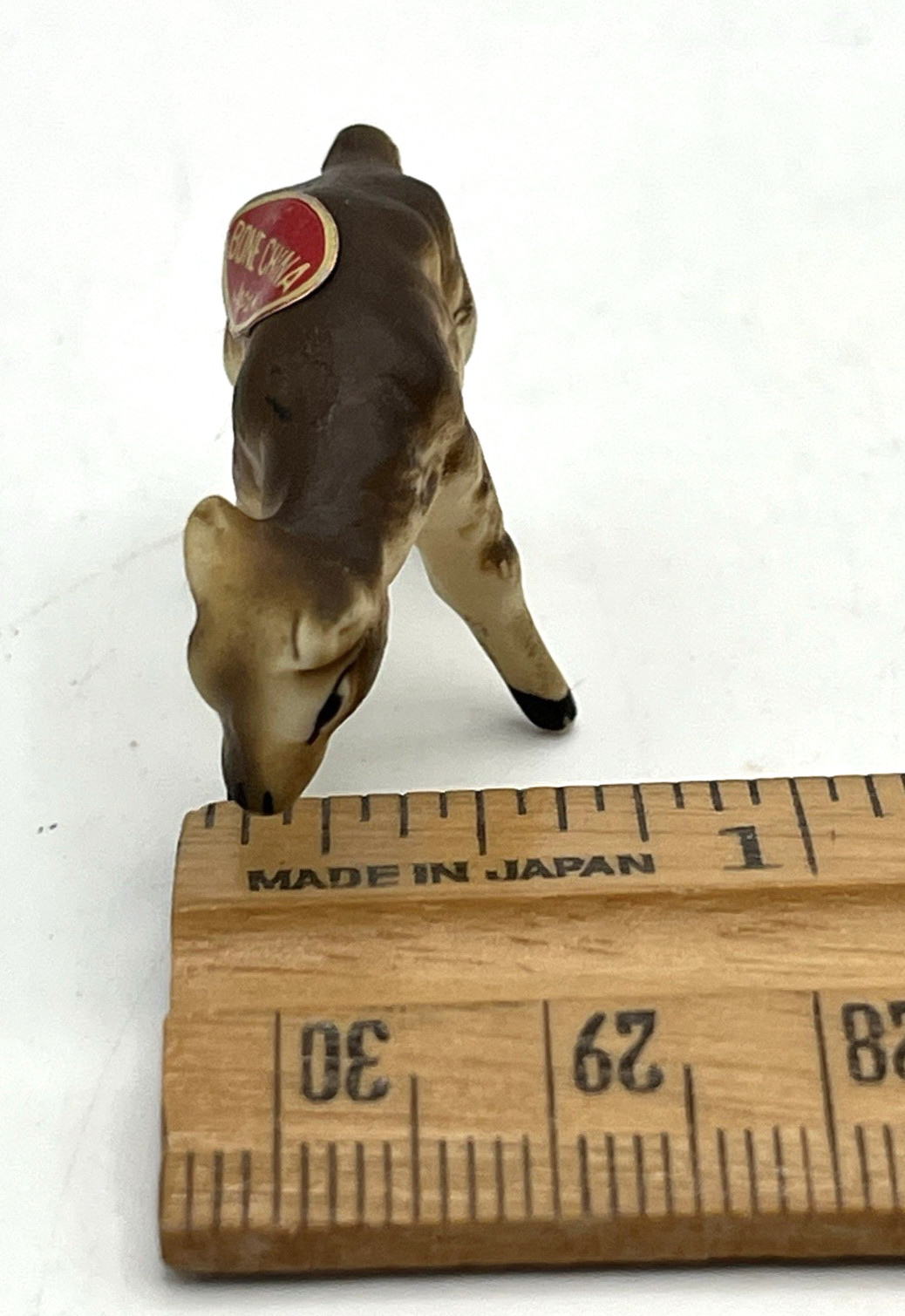 Vtg Miniature Bone China 3pc Moose Family Set Bull Cow Calf Figurine Japan 1960s