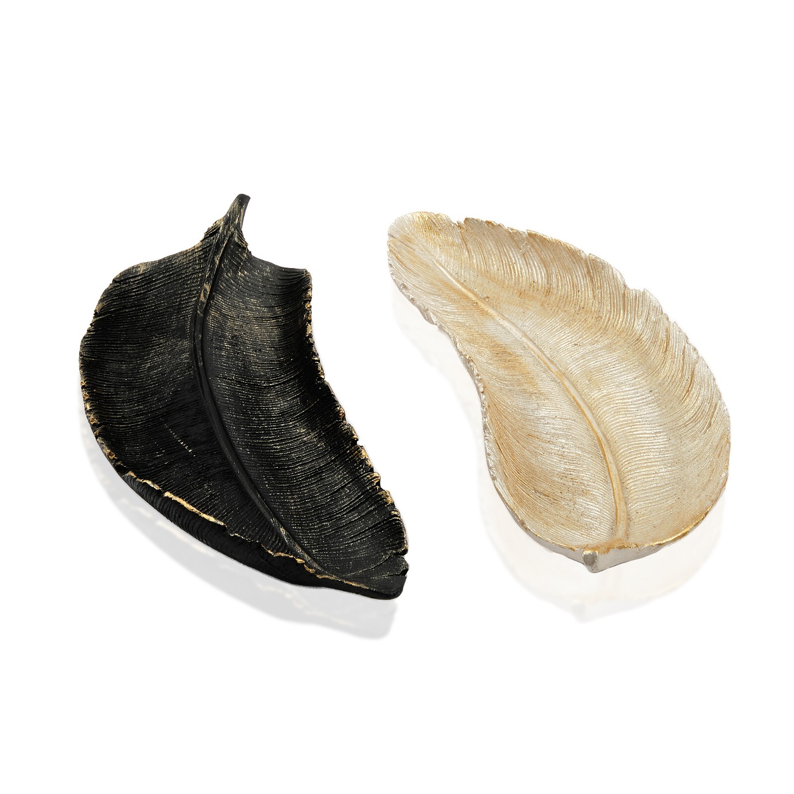 GiftWrapped Small Feather Plate Gold Silver and Black Color gft-wrppd100323