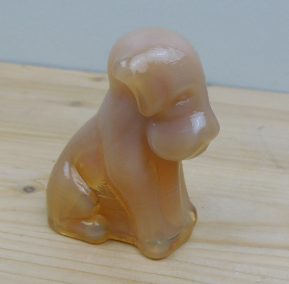 Vintage Degenhart Art Glass Pooch the Dog Figurine “Crown Tuscan”