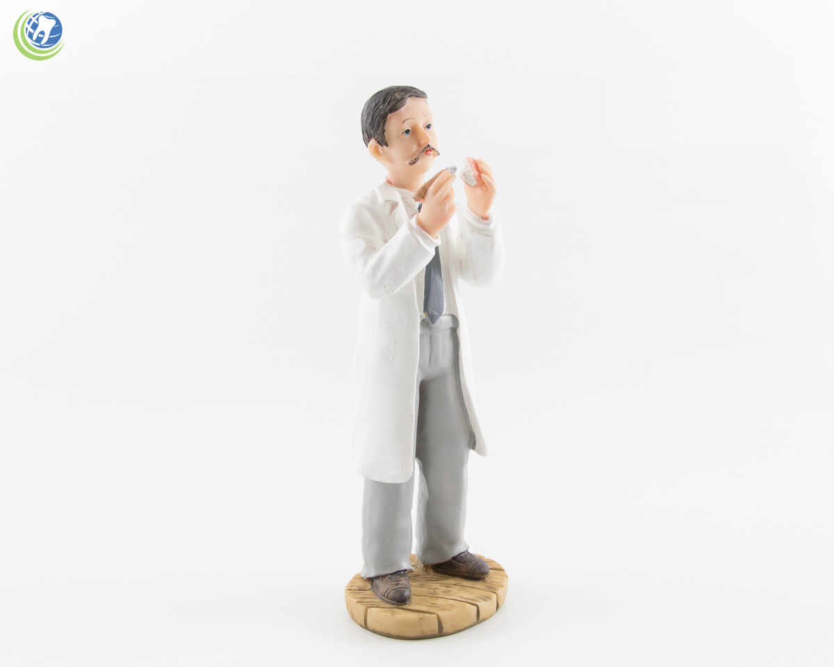 Male Doctor Dentist Hygienist Researcher Figurine Decoration Made of Resin