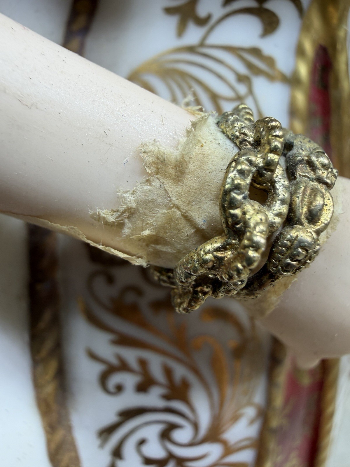 The Franklin Mint Faberge Empress Alexandra Porcelain Statuette 1989 Gold Statue