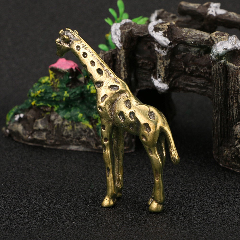 NEW Solid Brass Giraffe Figurine Statue Home Ornaments Animal Figurines Gifts
