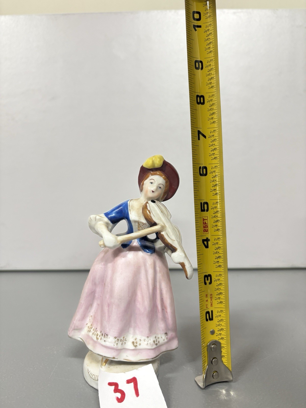 Colonial Era or Victorian Porcelain Figurine Vintage 6 1/2 inches tall