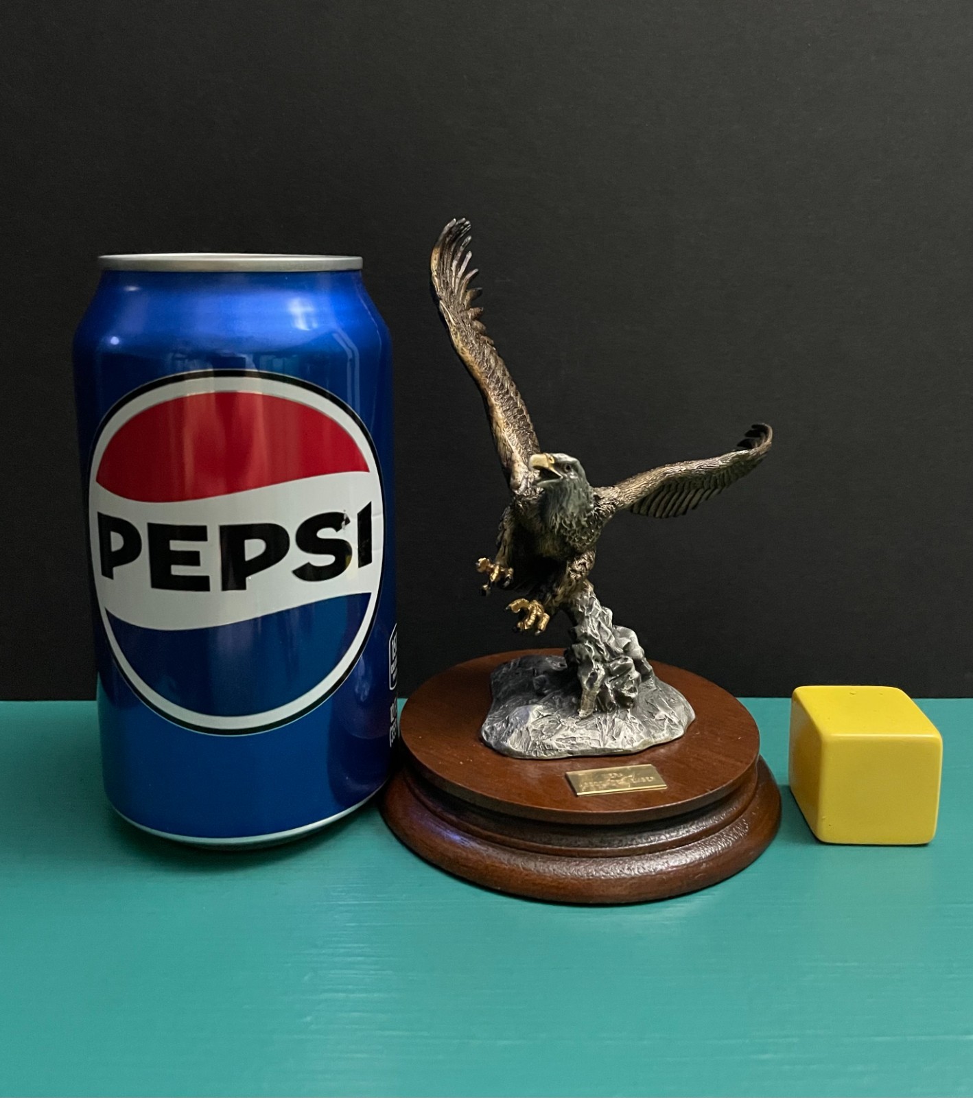 Chilmark Liberty Painted Pewter American Bald Eagle Flight Patriotic Art Statue