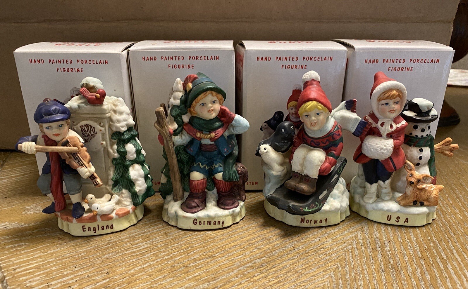 Christmas Children Of The World Vintage Set of 4 RSVP INT INC In Original Boxes