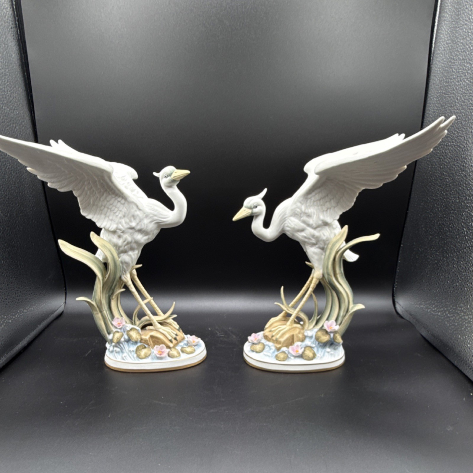 Andrea by Sadek White Porcelain Heron Figurines Set of 2, 10 in