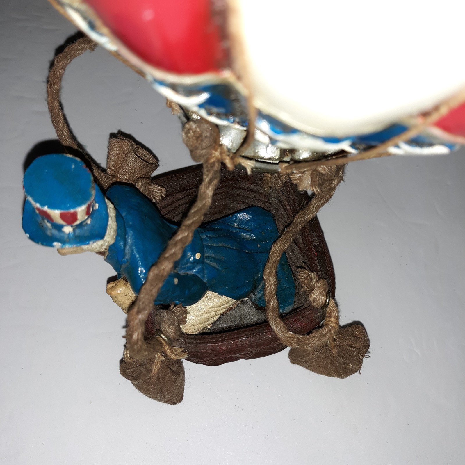 Vtg Hot Air Balloon Patriotic God Bless America Uncle Sam Large By Leonardo Luna