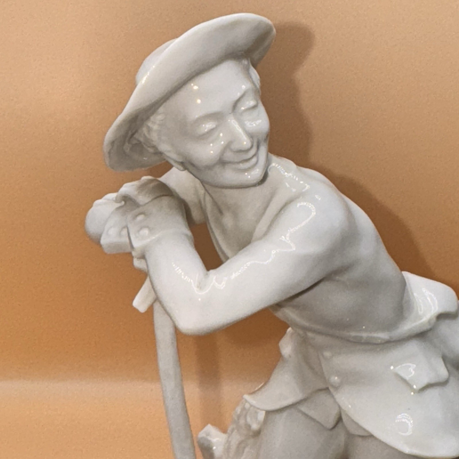 Hutschenreuther Selb Carl Werner Man On Walking Stick Porcelain Figurine Germany