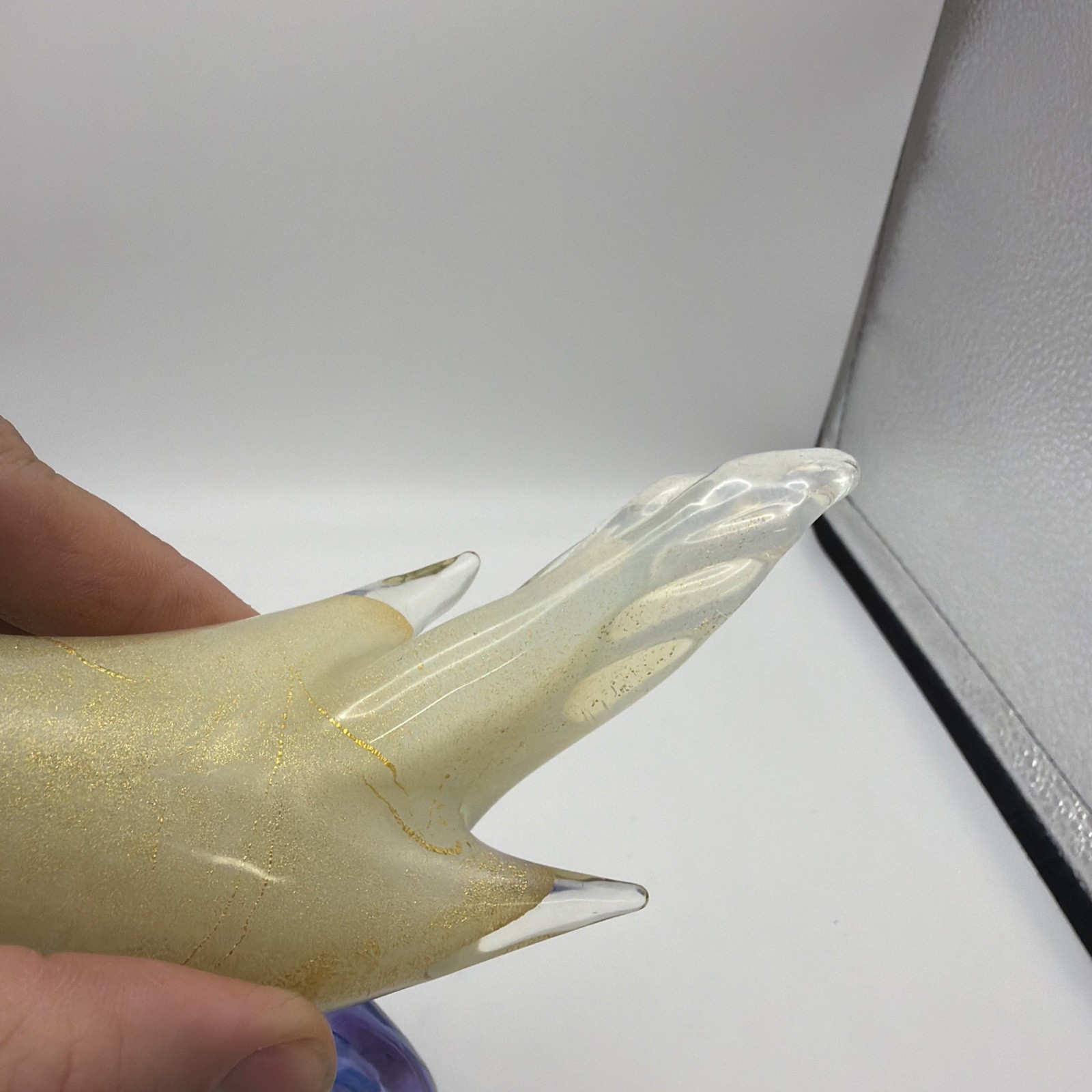 Lot of 7 Art Glass Bird Figurines Paperweights Satin Glass Stone Frog Shell