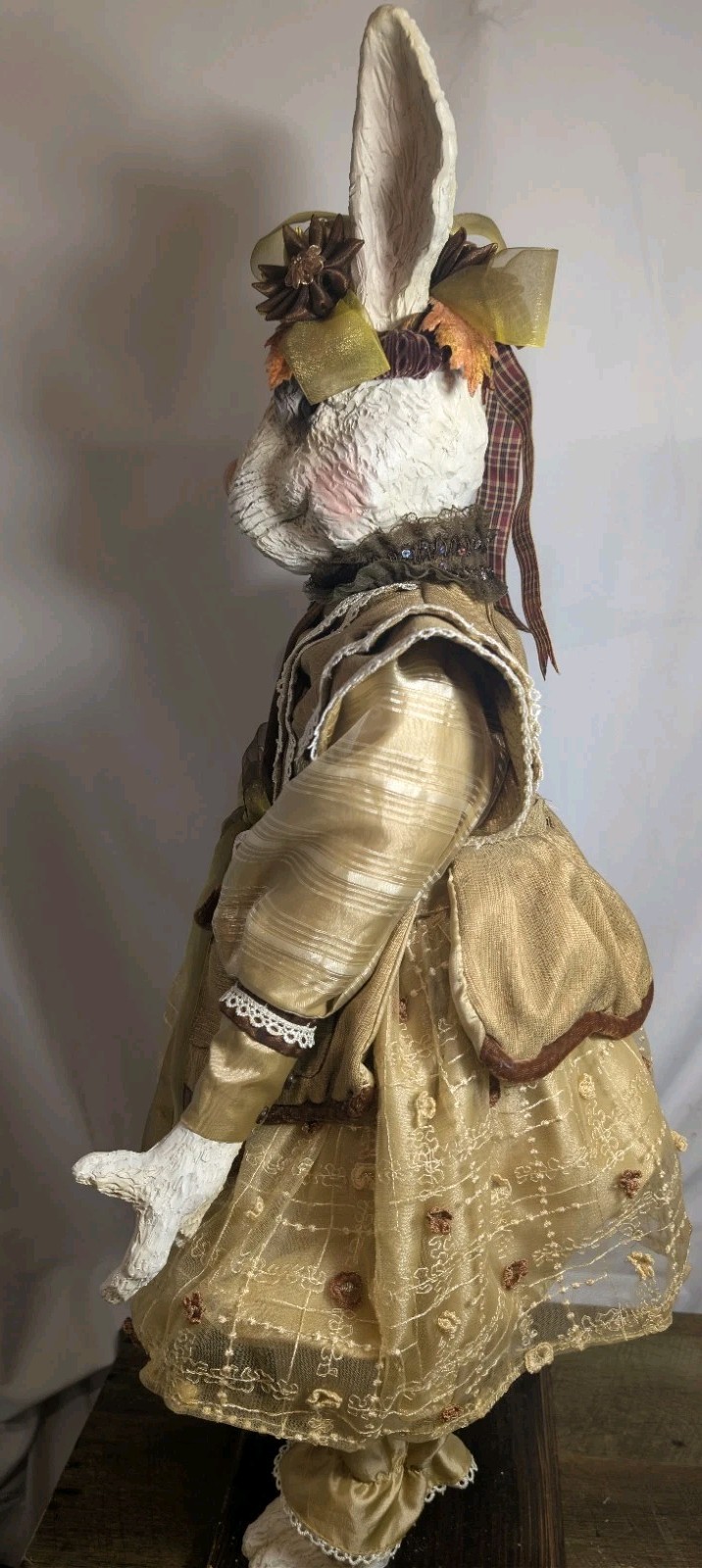34” Large Easter Rabbit Figure Victorian Style Heirloom Spring Decor