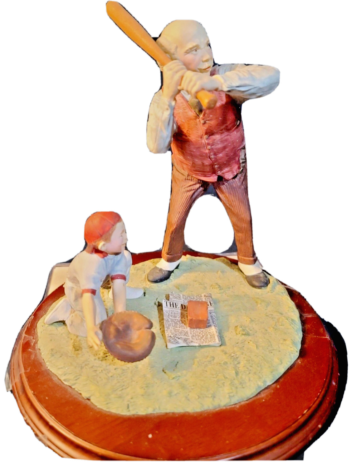 Authentic Norman Rockwell Museum “Low and Outside” Hand Painted Porcel Figurine