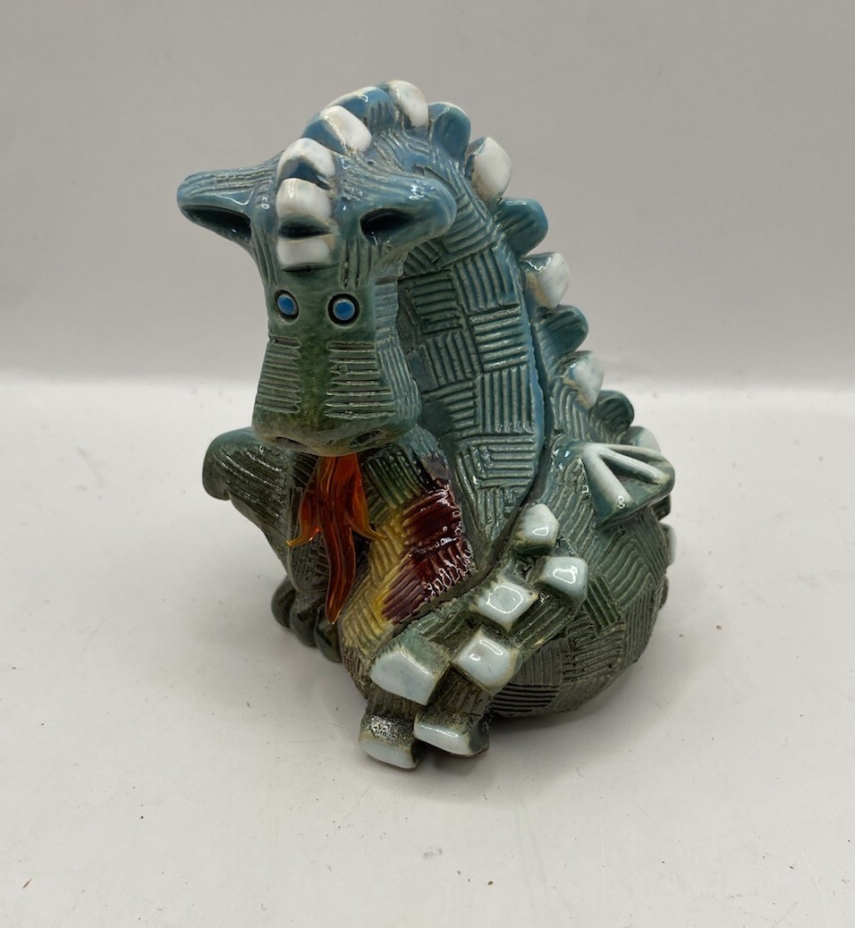 VTG Artesania Rinconada Dragon Mythological Figurine Glass Fire Tongue 3.5″ Tall
