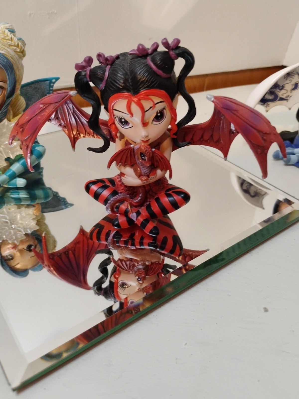 Lot Of 4 Fine Adult Collectibles Winged Themed Female Figures Approx. 4″ Tall