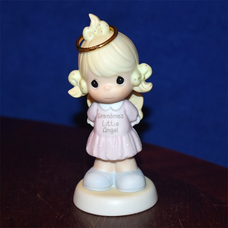 Precious Moments GRANDMA’S LITTLE ANGEL Blond Girl Pink Dress 887900 with box