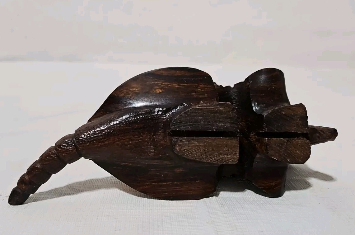 Vintage Wood Armadillo Figurine Hand Carved Folk Art Home Décor Gift