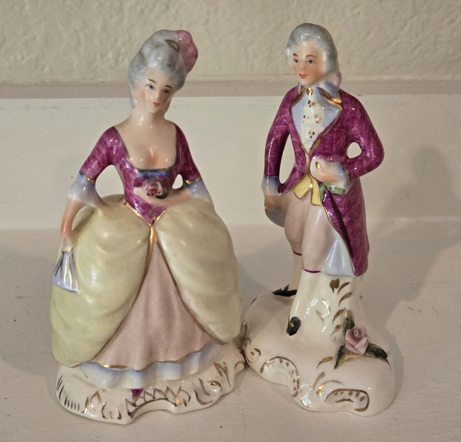 Vntg Victorian-Style Man & Woman Figurines by Coventry USA