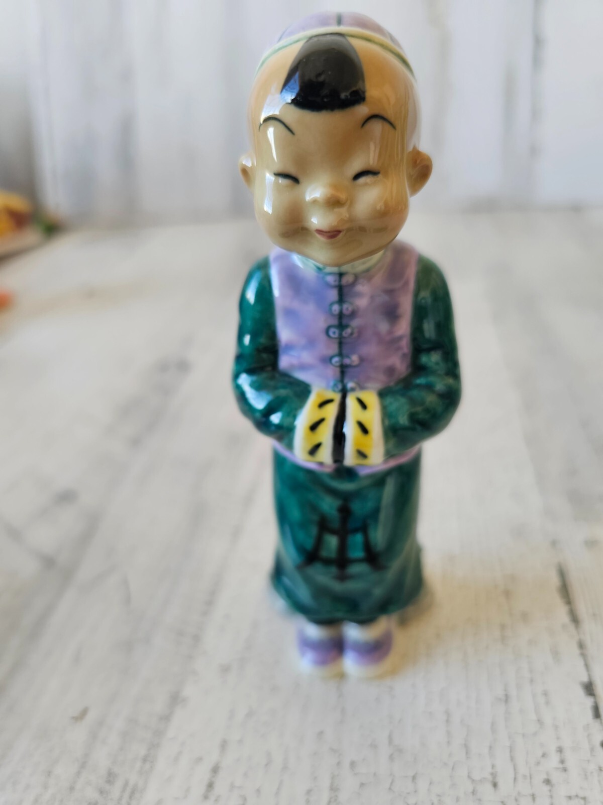 Gort wong li Green boy Chinese Monk Buddha figurine vintage priolo statue