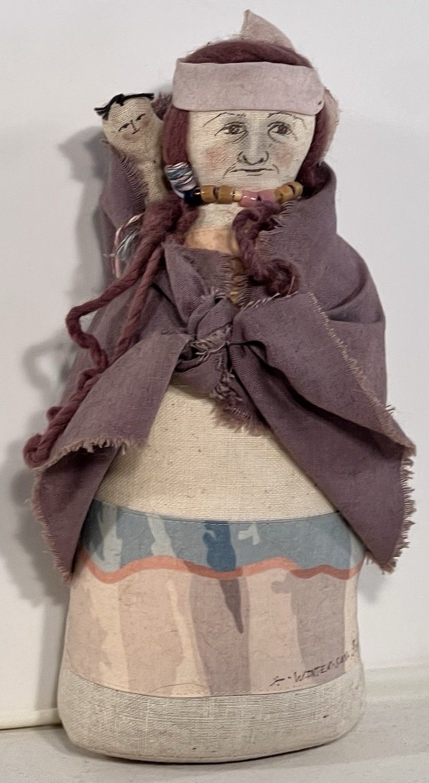 Vintage Mary L. Clovis “Winter Sun” Native American Flour Sack Doll 1987 Signed