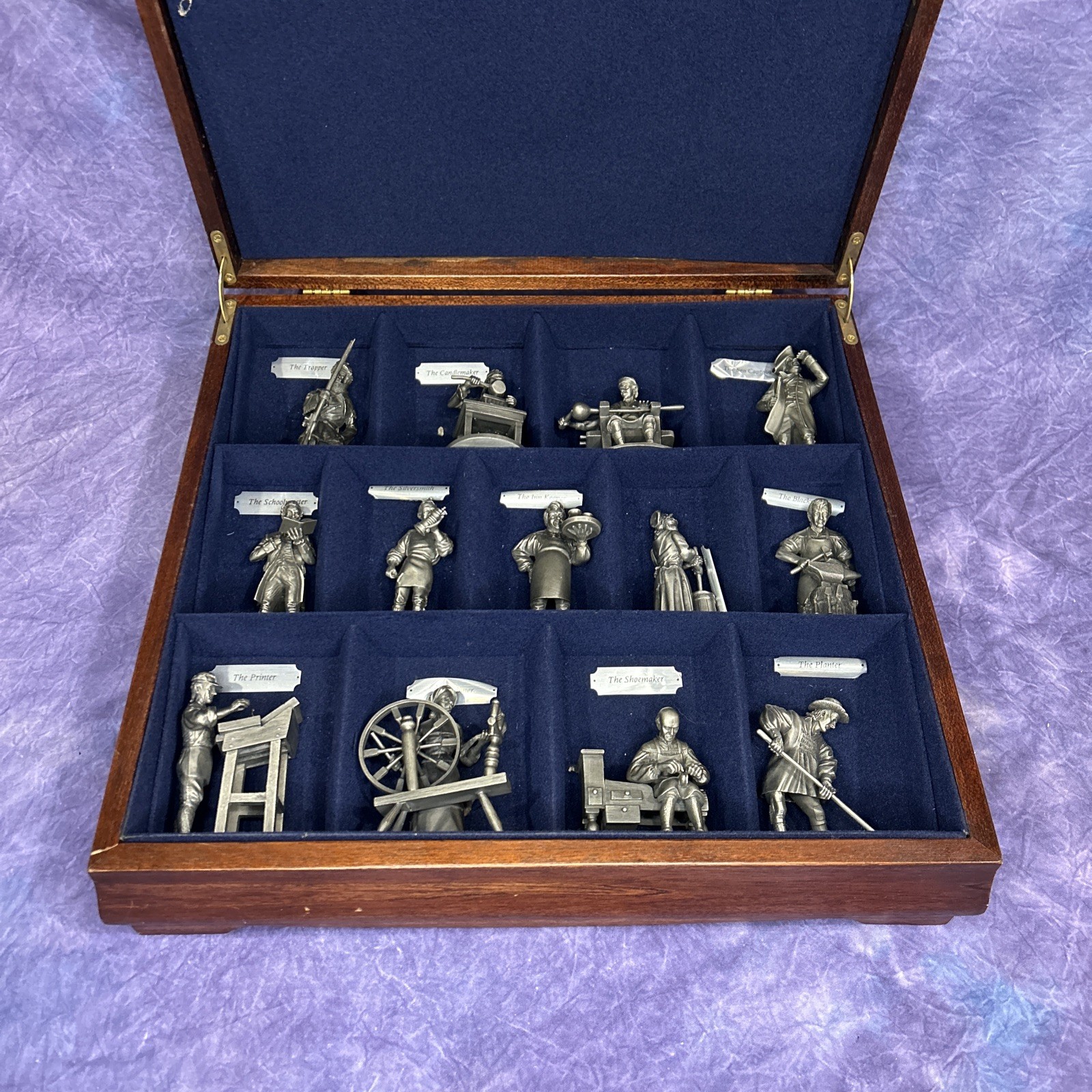 Franklin Mint The People Of Colonial America 13 Fine Pewter Figures
