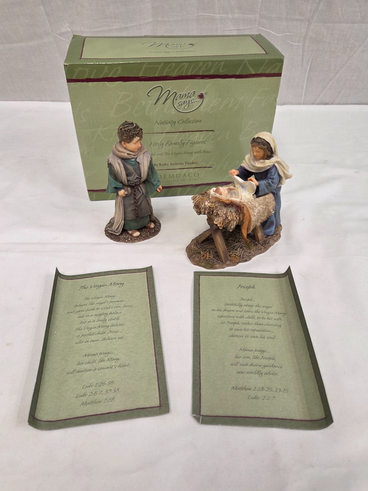 Mama Says Demdaco Kathy Fincher 2007 Nativity~ Holy Family Figurines ~ 55047
