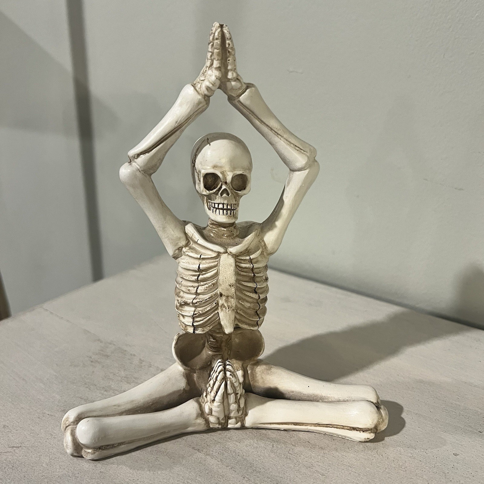 Yoga Namaste Resin Skeleton Meditating Sitting Statue Halloween