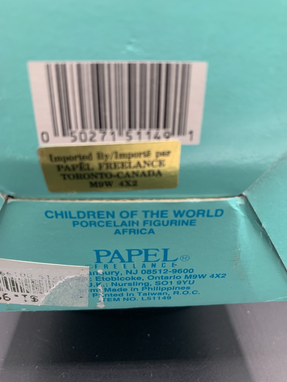 Vtg. Papel Children Of The World Porcelain Fig. “Africa” Made In Philippines