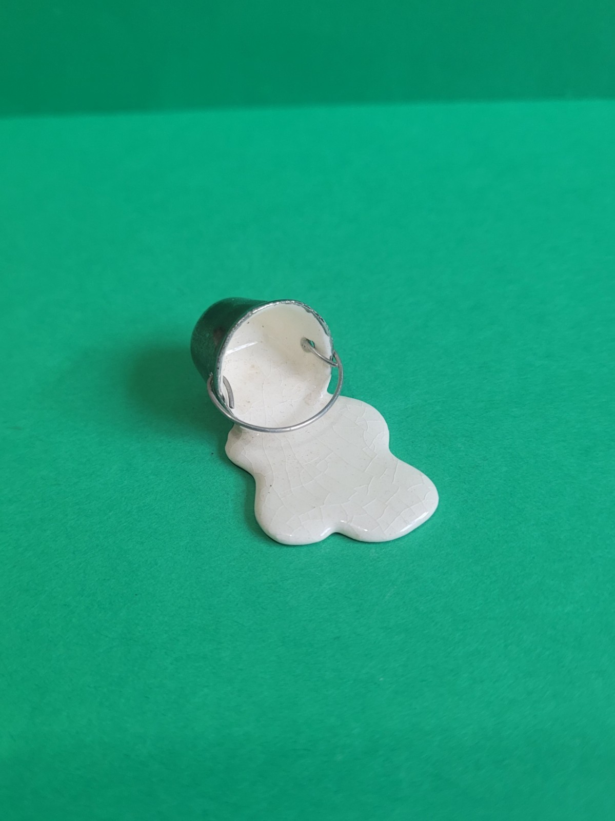Vintage Hagen Renaker Spilled Milk Bucket Miniature Figurine Retired Dollhouse