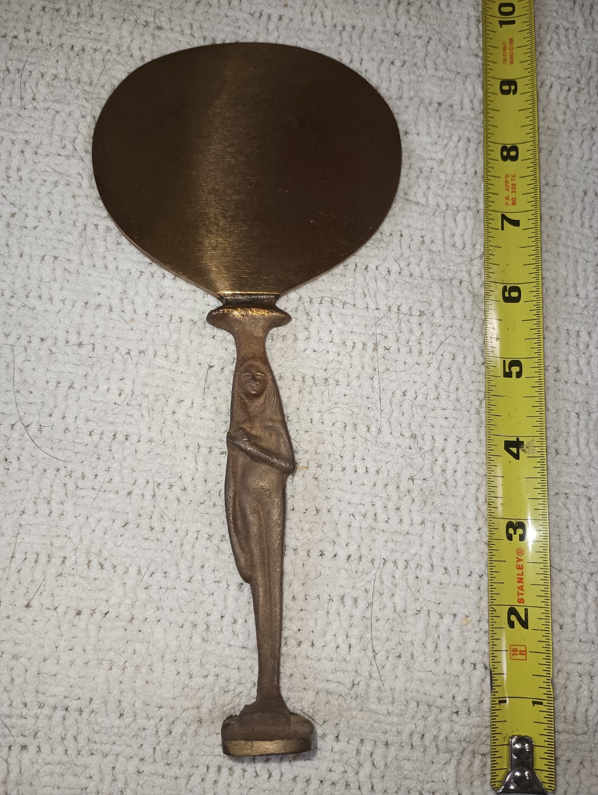 Egyptian Bronze Or Brass Mirror Disc From Dynasty Period 8.25″ H