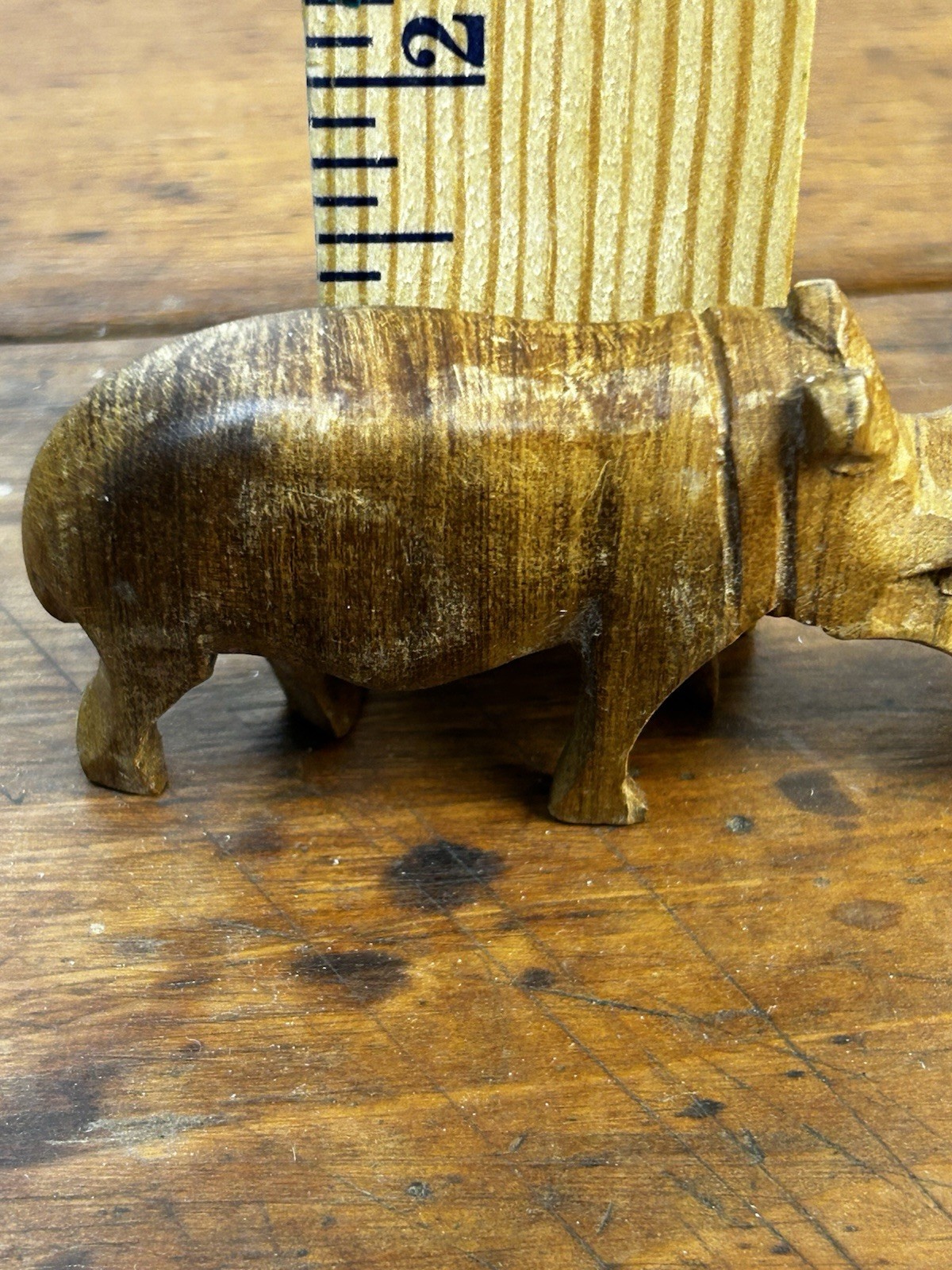 Vintage Wild Boar/Warthog Hand Carved Wooden Figurine