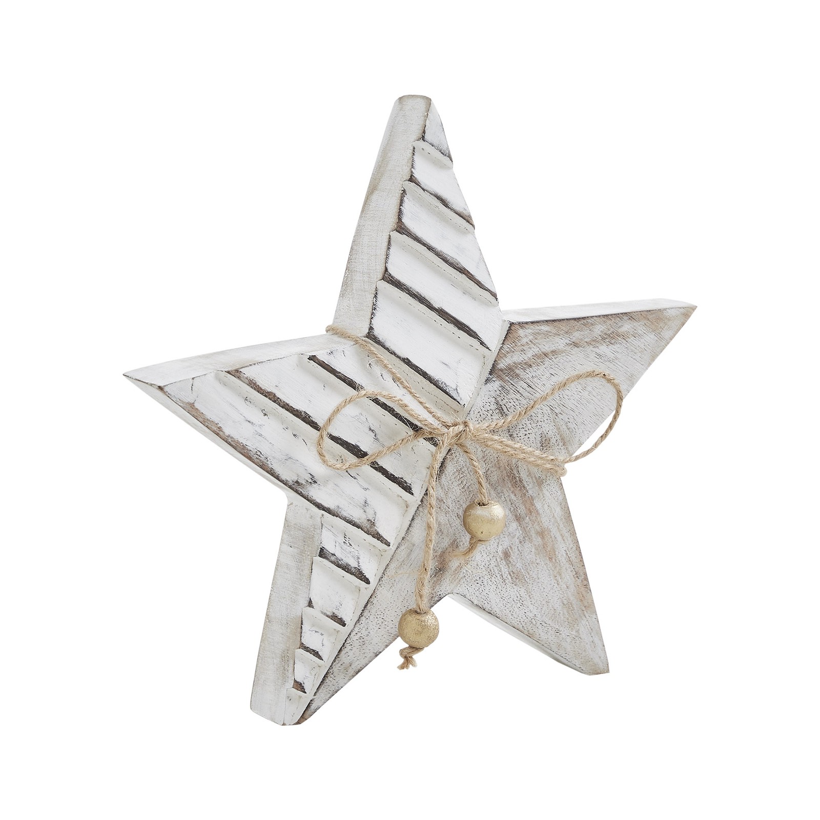 VHC Brands Winter Wonderland Distressed White Wooden Star 8x8x1