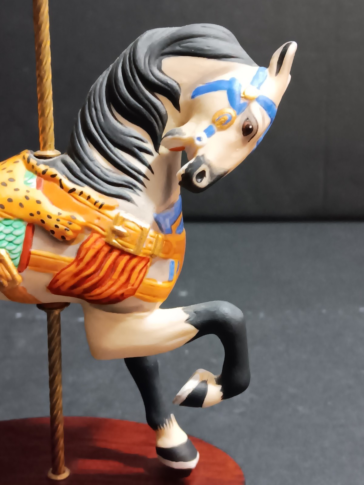 VTG Franklin Mint “The Treasury Of Carousel Art” Leopard Saddle Horse 1988