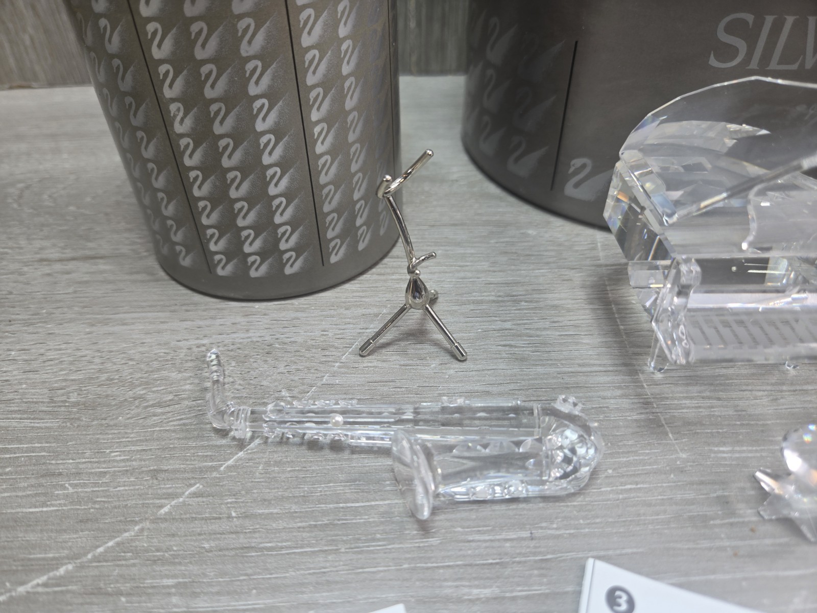 Swarovski Crystal Grand Piano Stool 174506 Musical Instrument Lot Violin, Saxoph