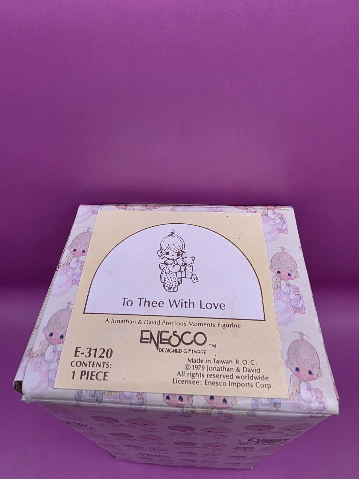 Precious Moments FIGURINE “TO THEE WITH LOVE”1979 ENESCO E-3120 JONATHON & DAVID