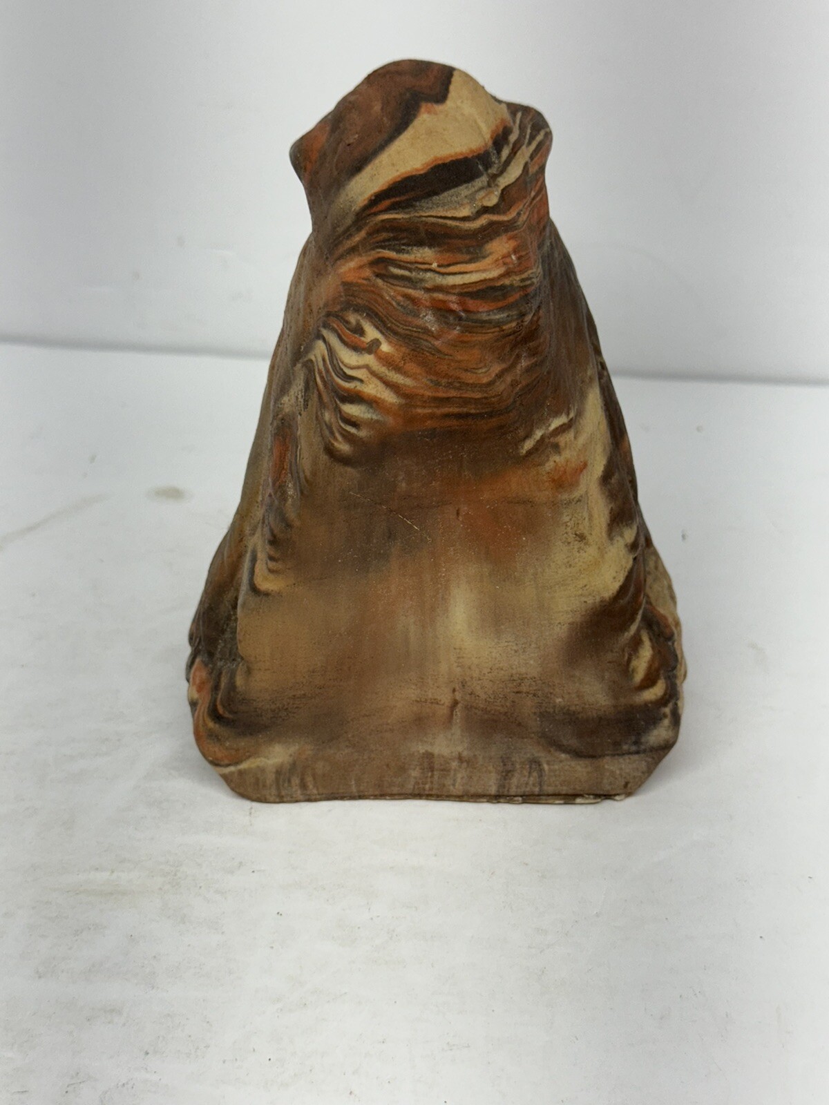 Vintage Native American Eagle Bookends Swirl Layered Clay Resin Western Decor