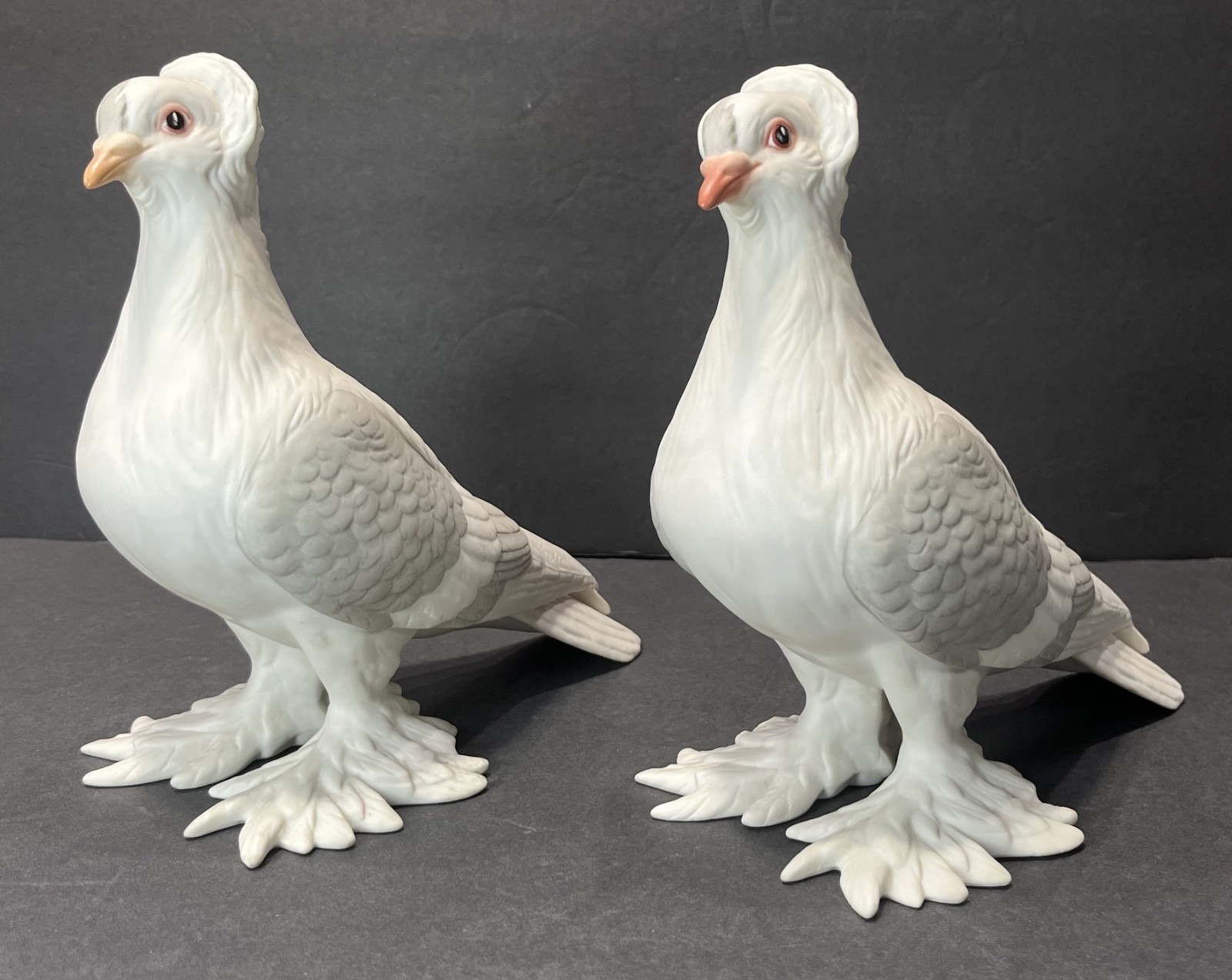 Set of Boehm 8½” Tall Porcelain Tumbler Pigeons Birds 416