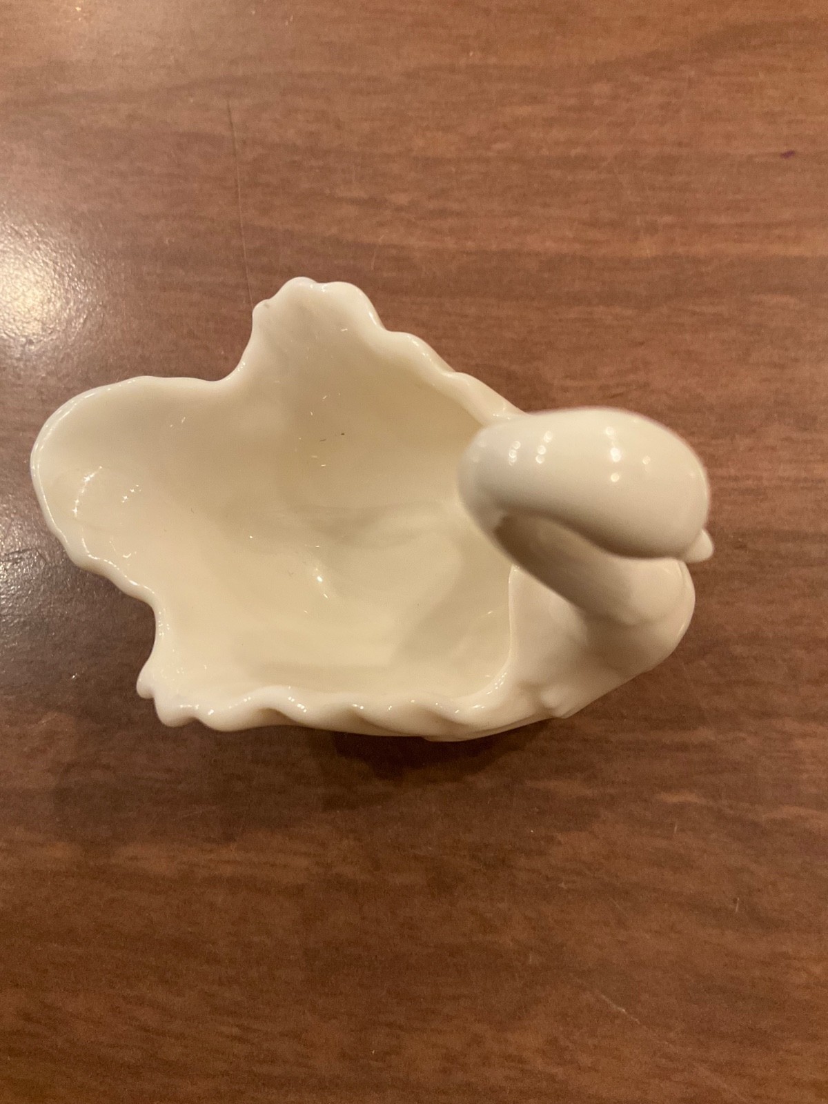 LENOX “To the Bride!” SWAN Wedding Ring TRINKET DISH, white w/gold, VTG