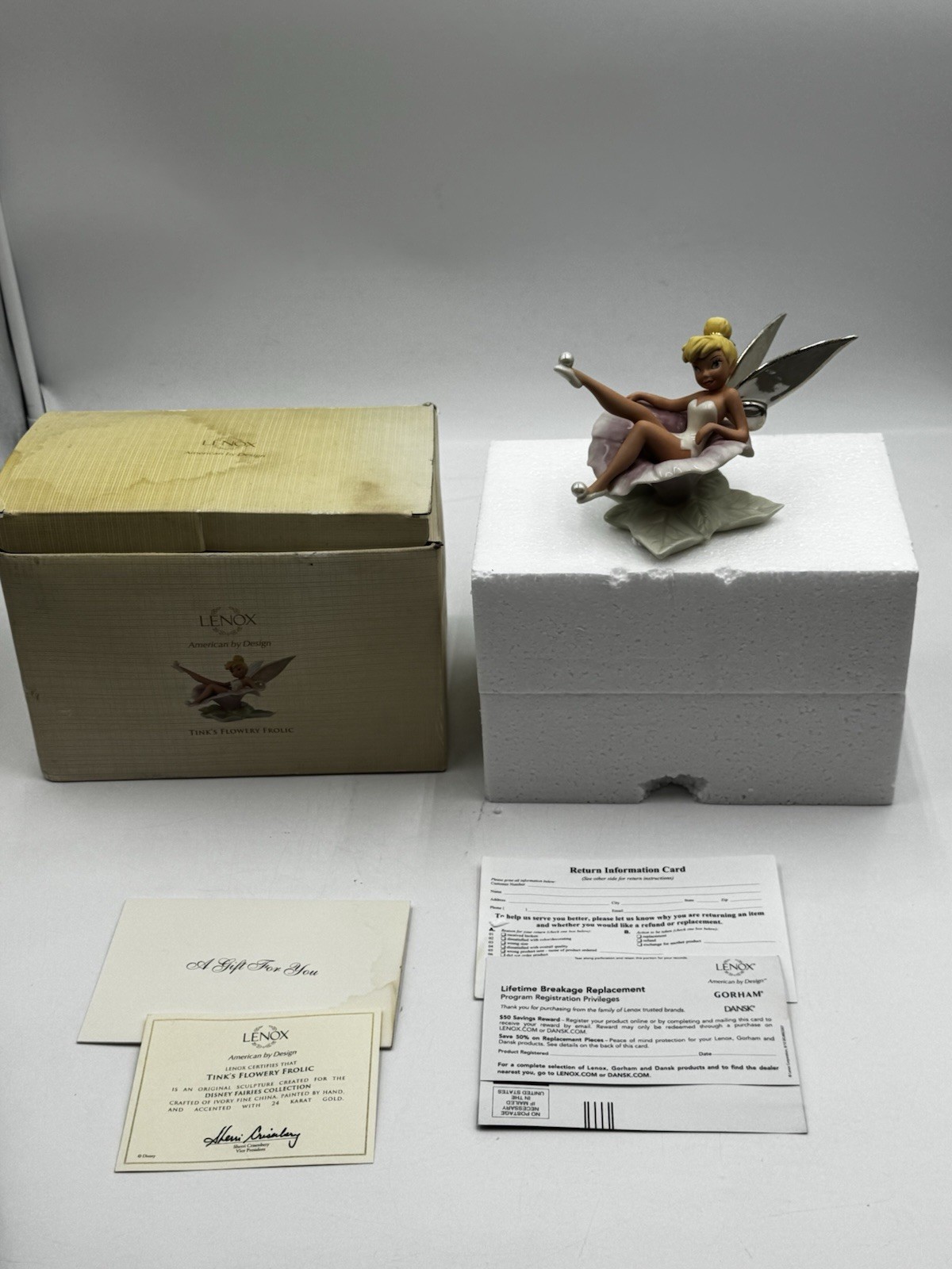 Lenox Disney Tink’s Flowery Frolic Tinker Bell Fairy Collectible Figurine New