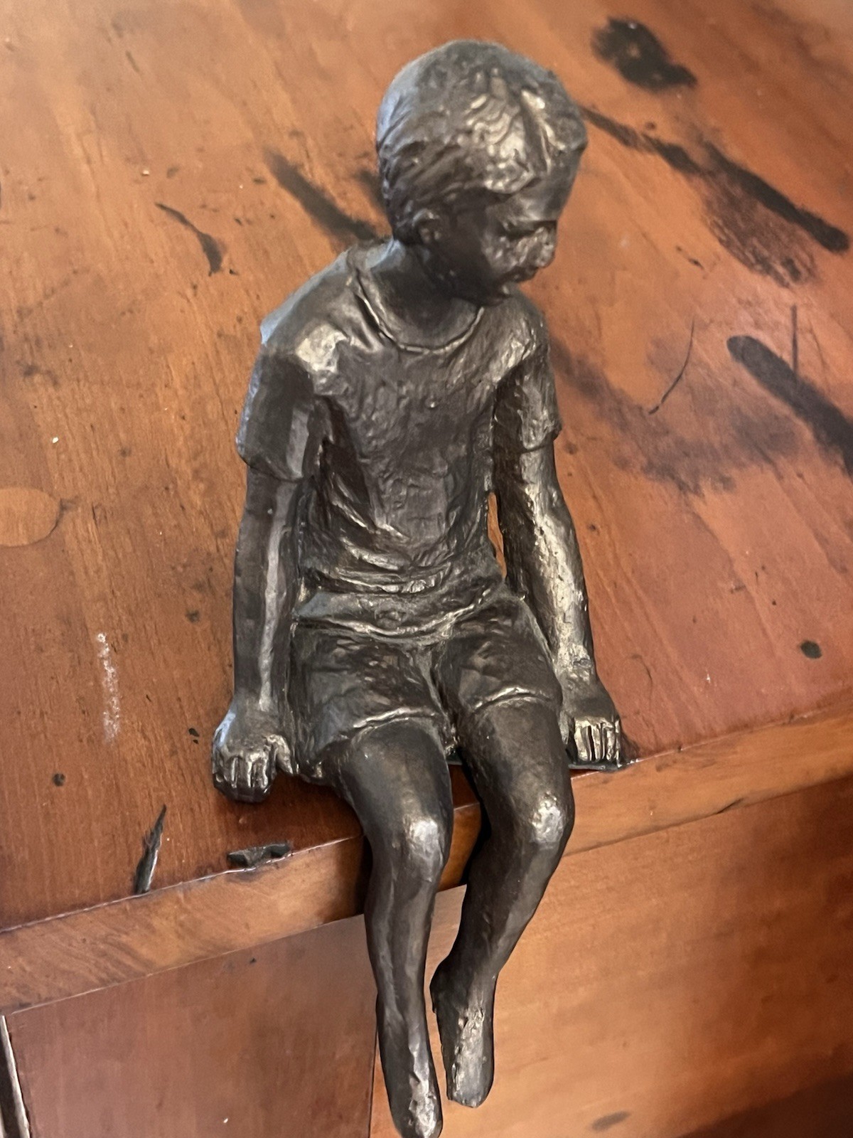 Boy Shelf Figurine Sculpture Cyan Design 03041 Iron Oiled Bronze 8.5 Inches