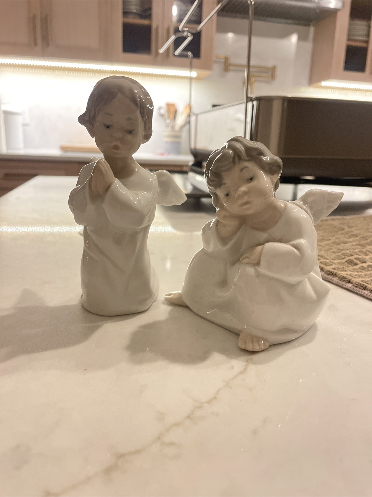 Pair of Two LLADRO Angels #S 4538 and 4539 Shiny Finish Excellent Condition