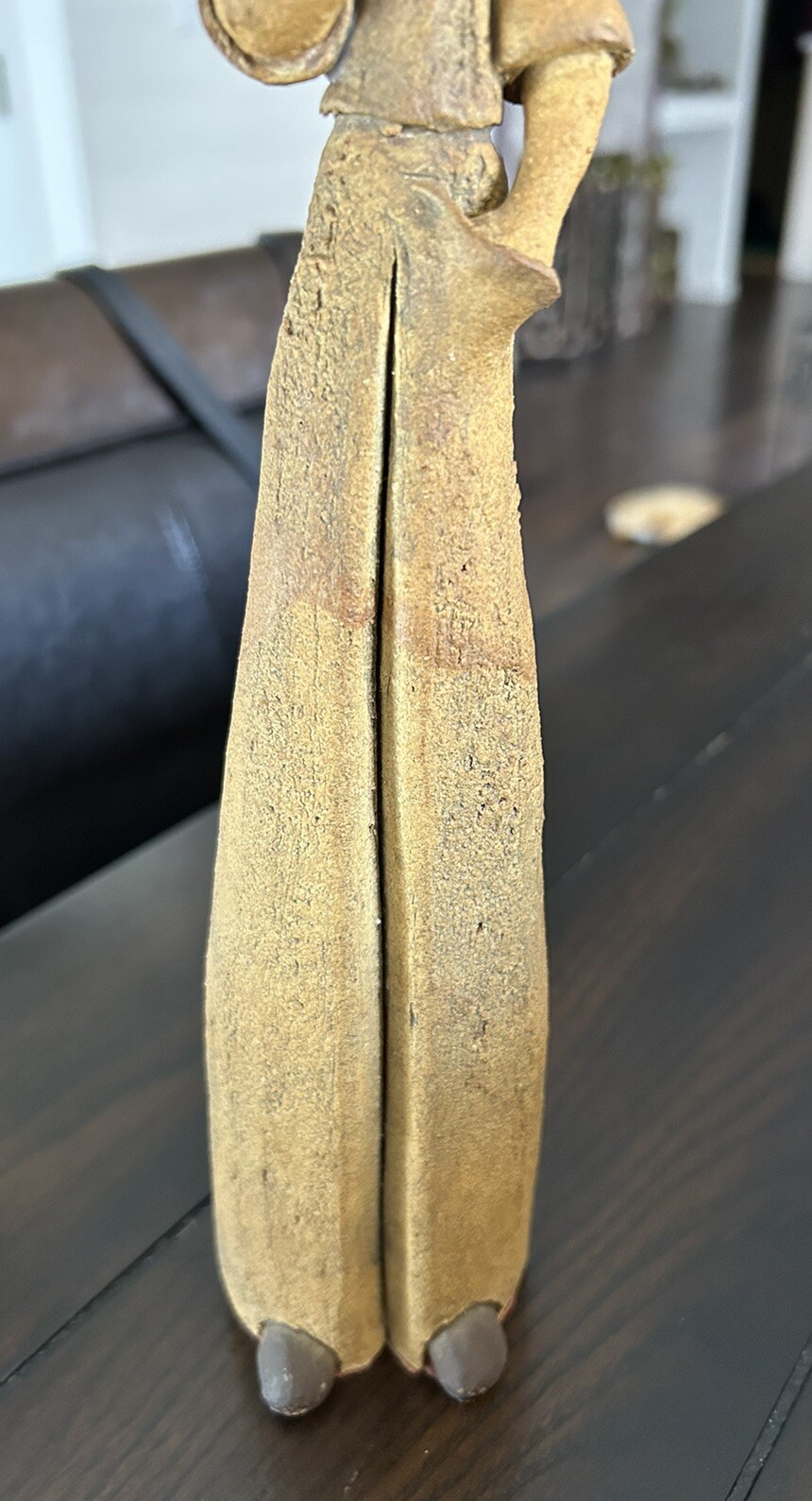 1960s – 70s Folk Art Clay Sculpture Joint Smoking Bell Bottoms Peace Hippie